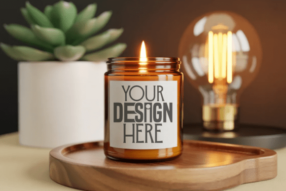 Amber Jar Candle Mockup for Product Mockups