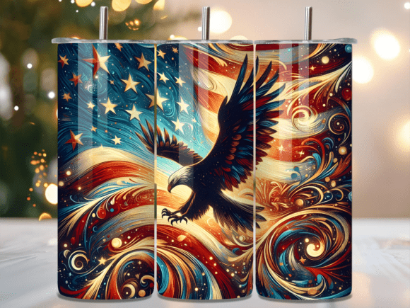 Artistic Eagle Flag Abstract Tumbler Wraps: A Designer’s First Look