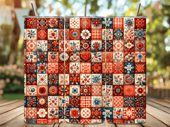 Boho Red Patchwork Quilt Tumbler Wrap: A Designer’s Review for Brand Projects