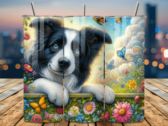 Border Collie Garden Butterfly Tumbler W: A Fresh Design Asset for Content Creators
