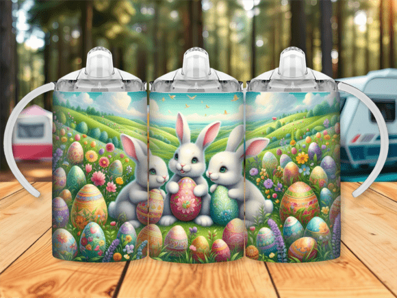 Bunnies Easter Sippy Cup Kids Tumbler: A Versatile Graphic Design Asset for Themed Projects