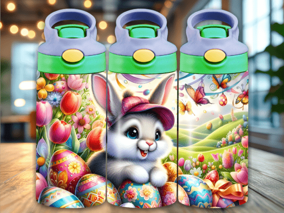 Bunny Garden Flip Top Kids Tumbler: A Delightful Design Asset for Local Branding