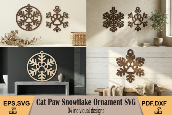 Cat Paw Snowflake Ornaments SVG Review for Real Projects
