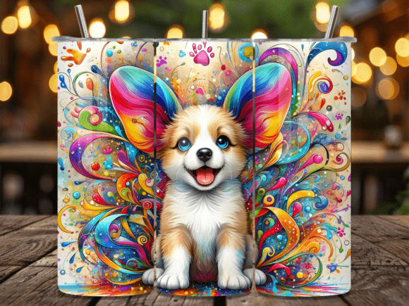 Colorful Watercolor Dog Art Tumbler Wrap Review: A Vibrant Design for Handmade Creations