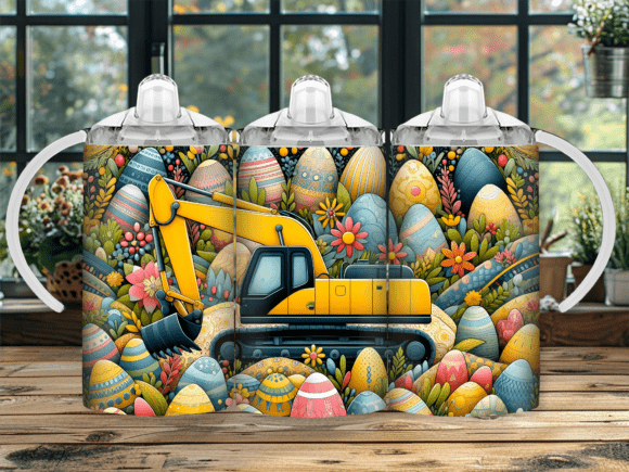 Digger Construction Sippy Cup Tumbler: A Bold Graphic Design Asset for Local Businesses