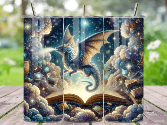 Dragon Storybook Fantasy Tumbler Wrap for Branding Magic