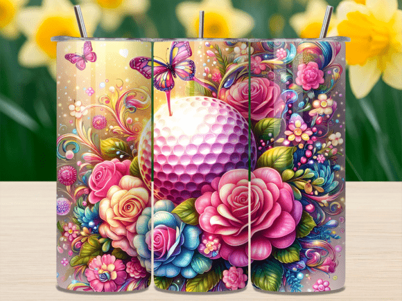 Floral Golf Ball Butterfly Tumbler Wrap Review: A Versatile Graphic Design Asset for Crafters