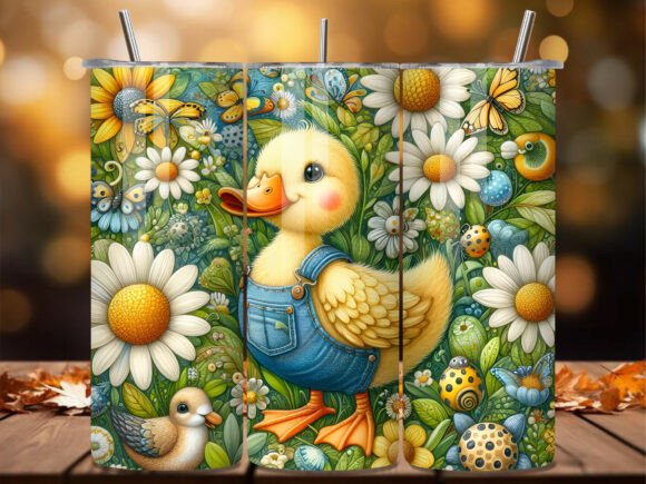 Garden Duckling Daisy Flower Tumbler Wra Review for Branding