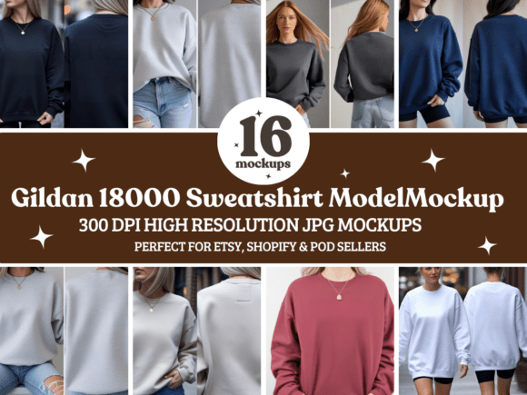 Gildan 18000 Sweatshirt Mockup Bundle 58: Elevating Blog and Editorial Design