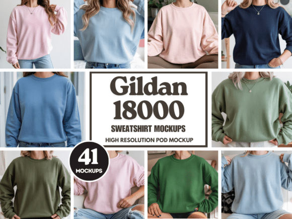 Gildan 18000 Sweatshirt Mockup Bundle Review for Small Business Branding