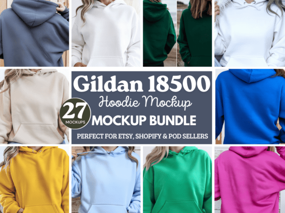 Gildan 18500 Hoodie Mockup Bundle 7 Review for Product Mockups