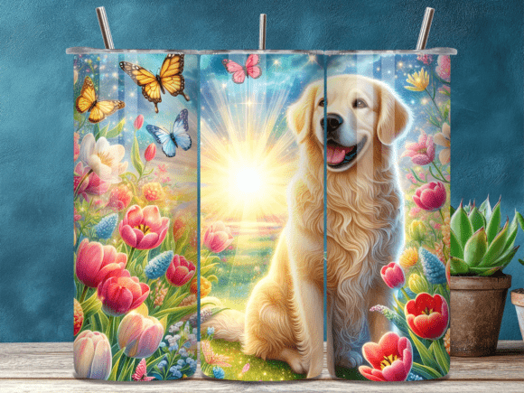 Golden Retriever Floral Sun Tumbler Wrap Review for Branding and Marketing