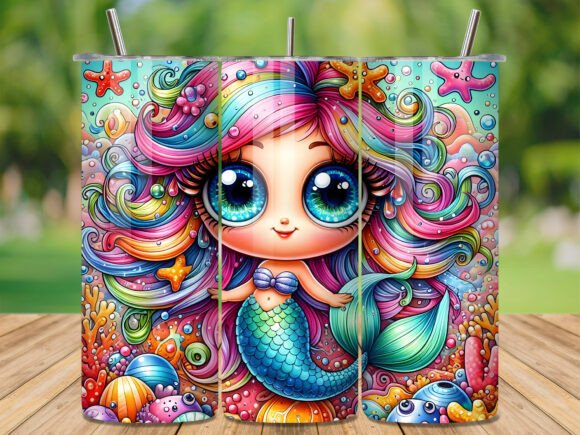 Kawaii Big Eye Mermaid Coral Tumbler Wrap Review