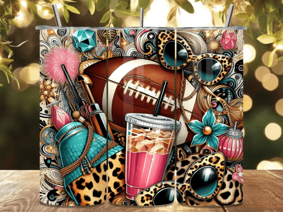 Leopard Football Game Day Tumbler Wrap for Bold Branding and Packaging