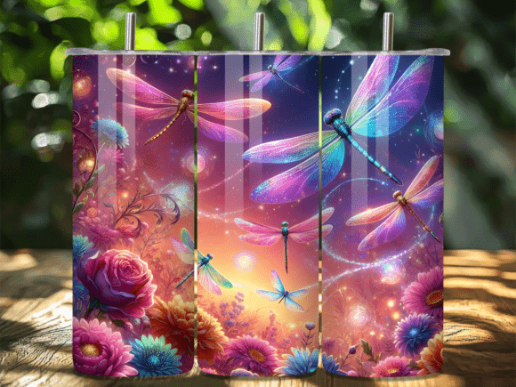 Magic Floral Dragonfly Tumbler Wrap: A Versatile Graphic Design Asset for Modern Branding