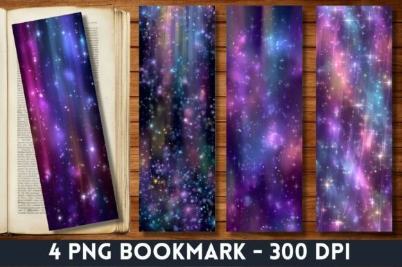 Magical Nebula Space Glitter Bookmark for Crafts and Creative Projects