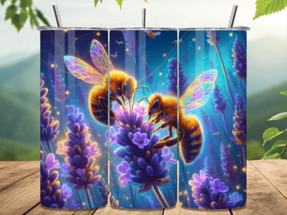 Neon Lavender Magic Bee Tumbler Wrap: A Brand Designer’s Take