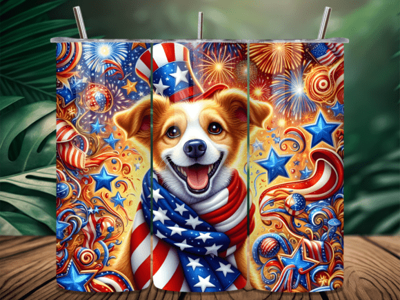 Patriotic Dog 4th of July Tumbler Wrap Review: A Festive Graphic Design Asset for Local Businesses