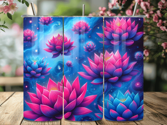 Pink Lotus Flower Tumbler Wrap: A Versatile Graphic Design Asset for Content Creators