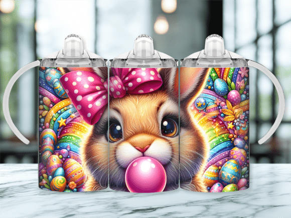 Rabbit Easter Egg Sippy Cup Kids Tumbler Embroidery Design Review
