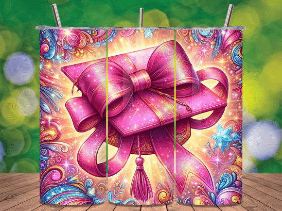 Sparkly Pink Graduation Bow Tumbler Wrap Review: A Stylish Graphic for Handmade Creations