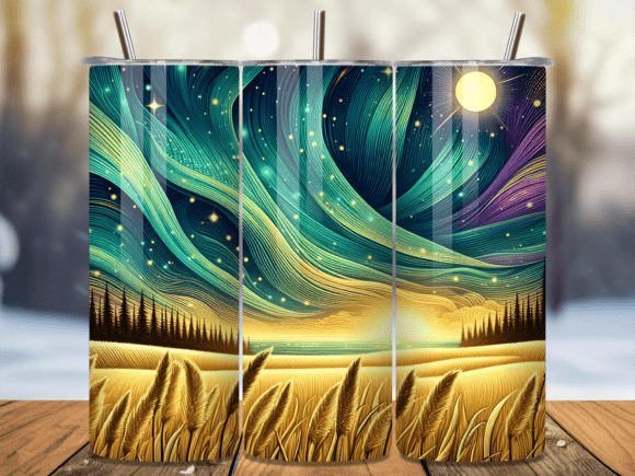 Starry Night Forest Sky Tumbler Wrap: A Design Asset That Elevates Branding