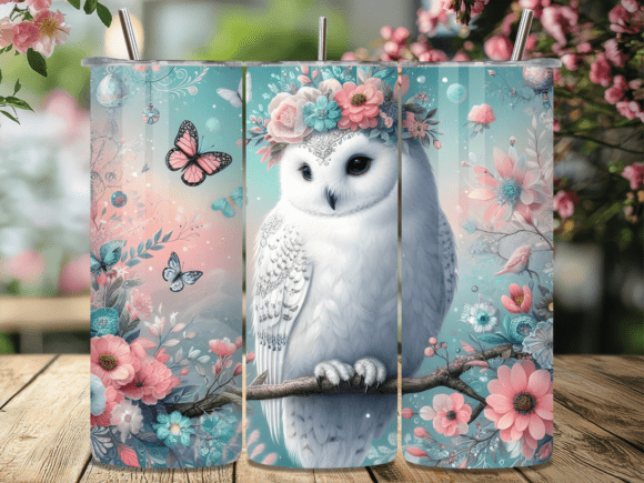 White Snowy Owl Floral Tumbler Wrap Review for Digital Sellers